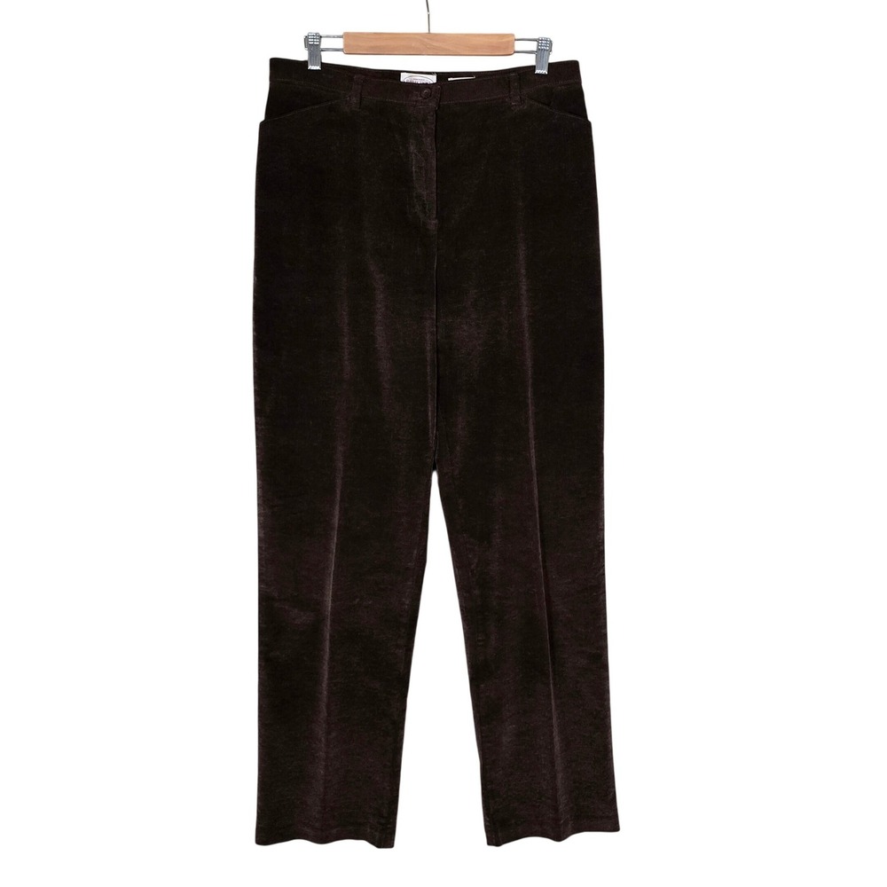 Northern Reflections Women's Stretch Fine Wale Corduroy Pants Brown 12